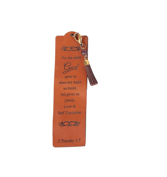 VAAN & CO. - Leather Bookmark 2 Timothy 1:7
