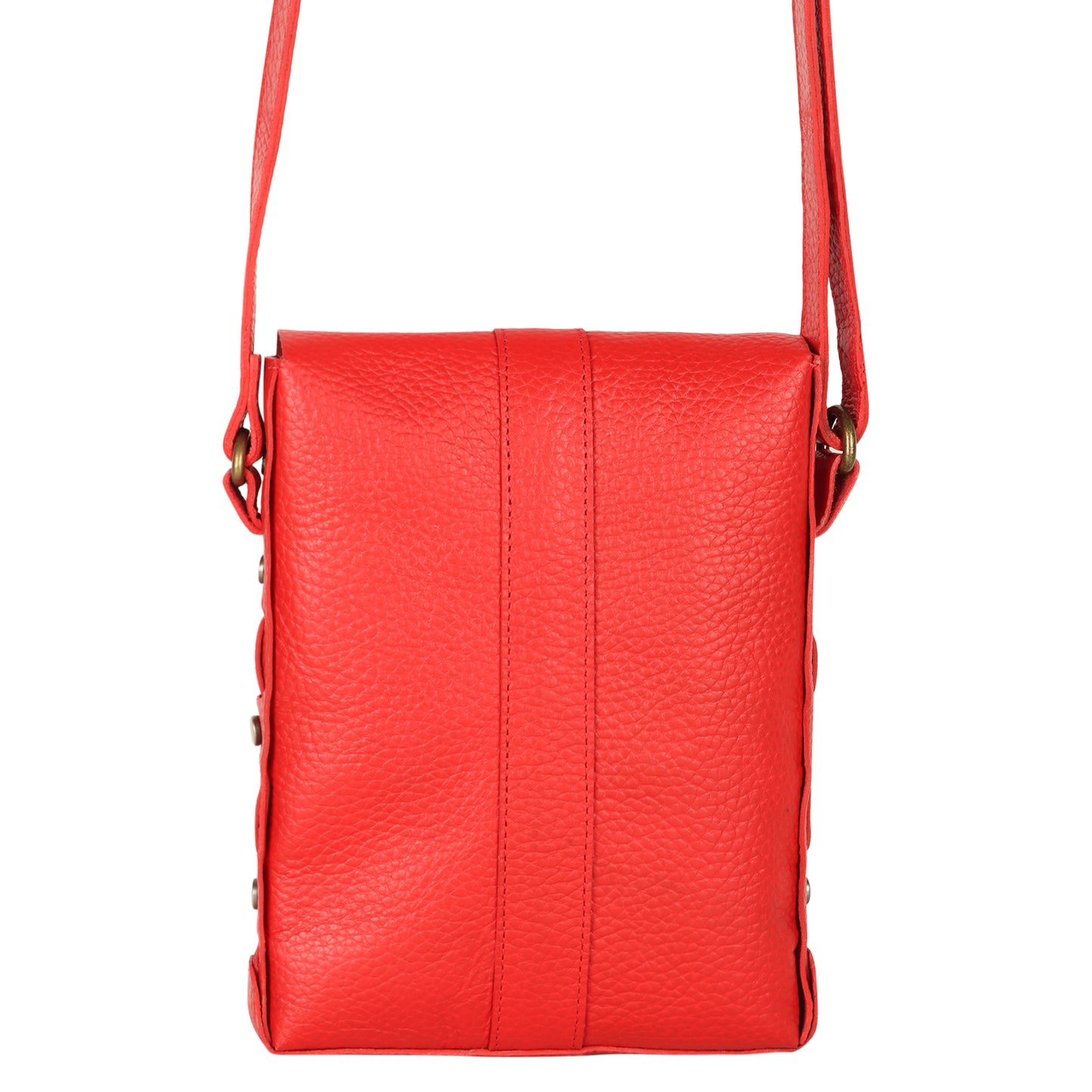 Jane Long crossbody w/ top flap & tassel - Vibrant Red