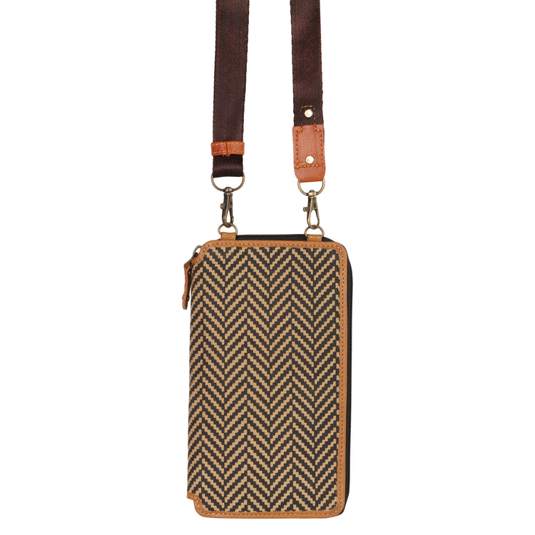 Prism Herringbone Cellphone Crossbody Wallet