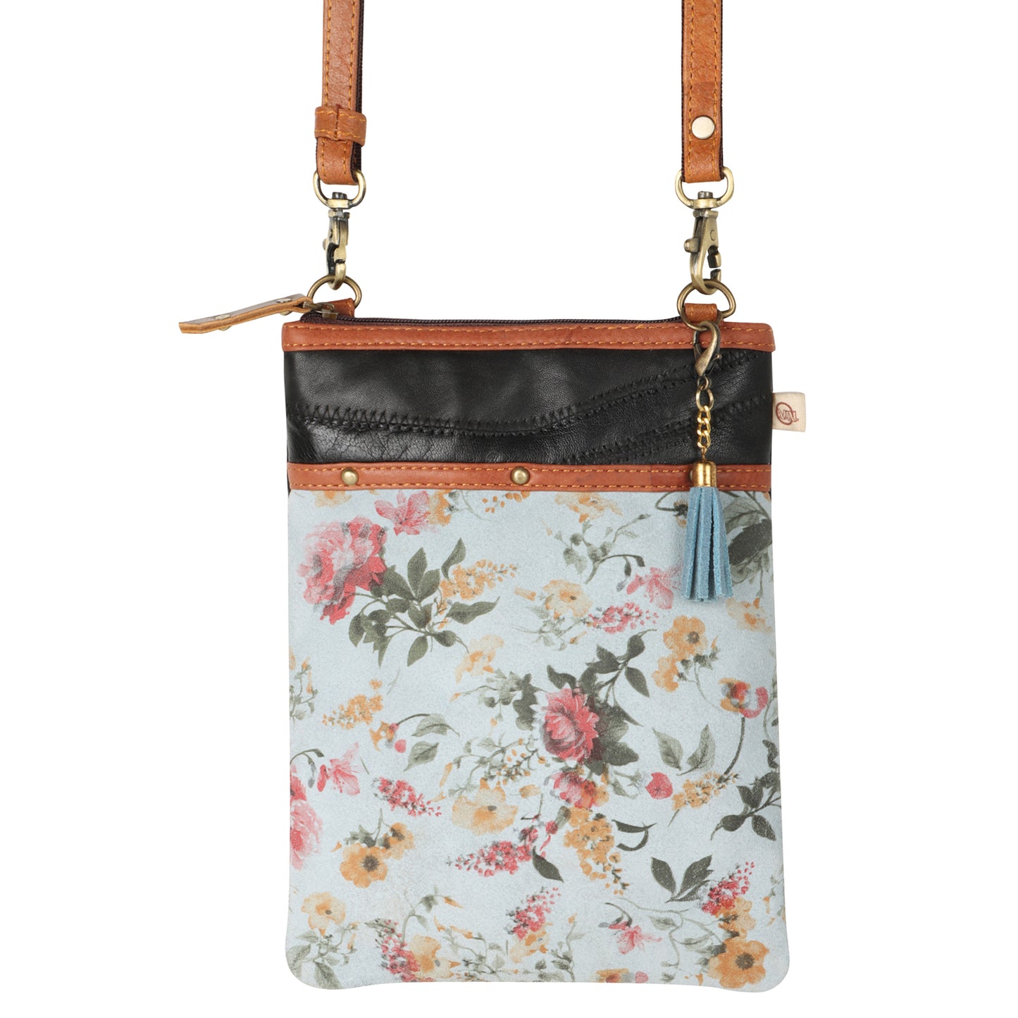 Small Crossbody Bag Floral Print - Blue