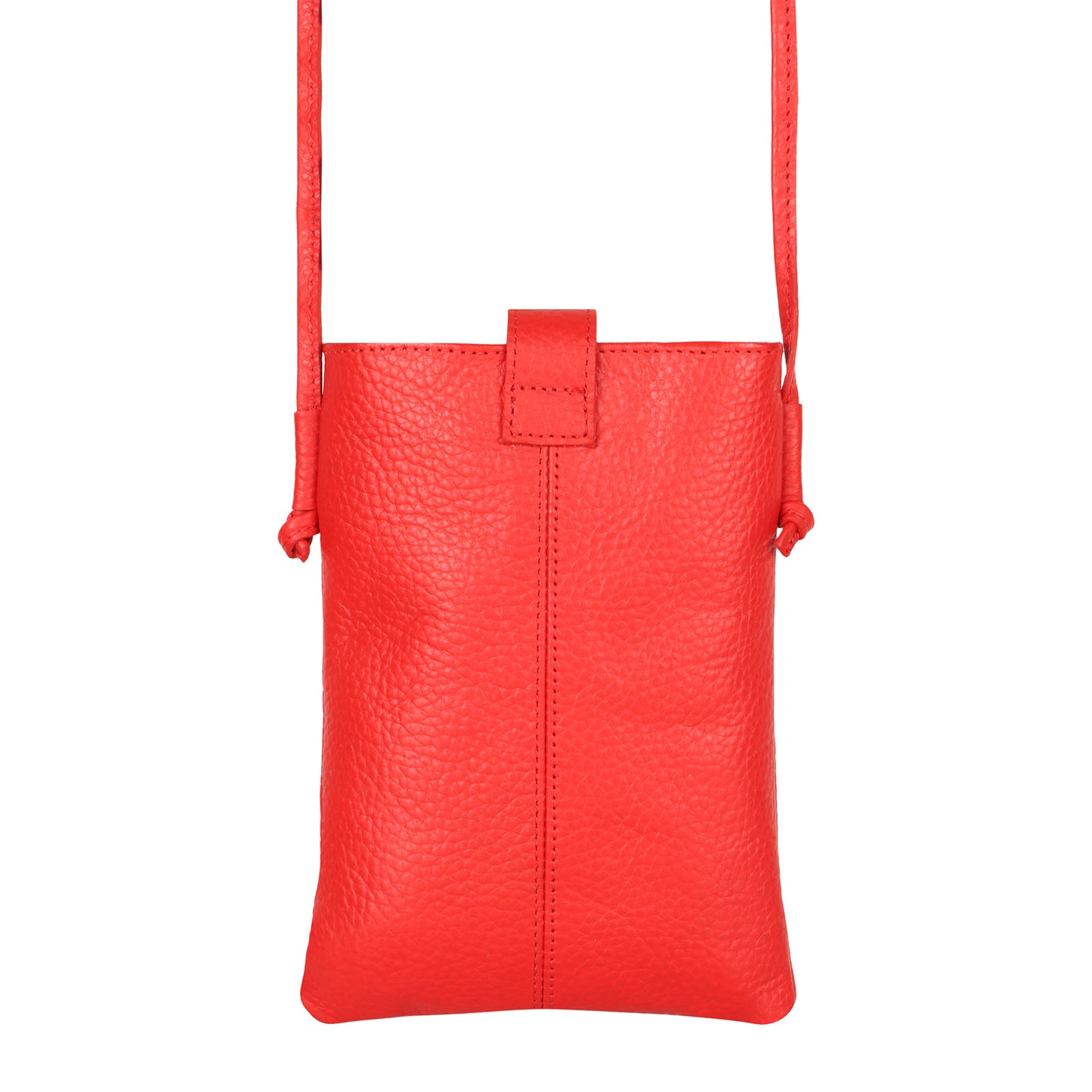 Jennie Small crossbody bag w/ slim strap closure & tassel - Vibrant Red