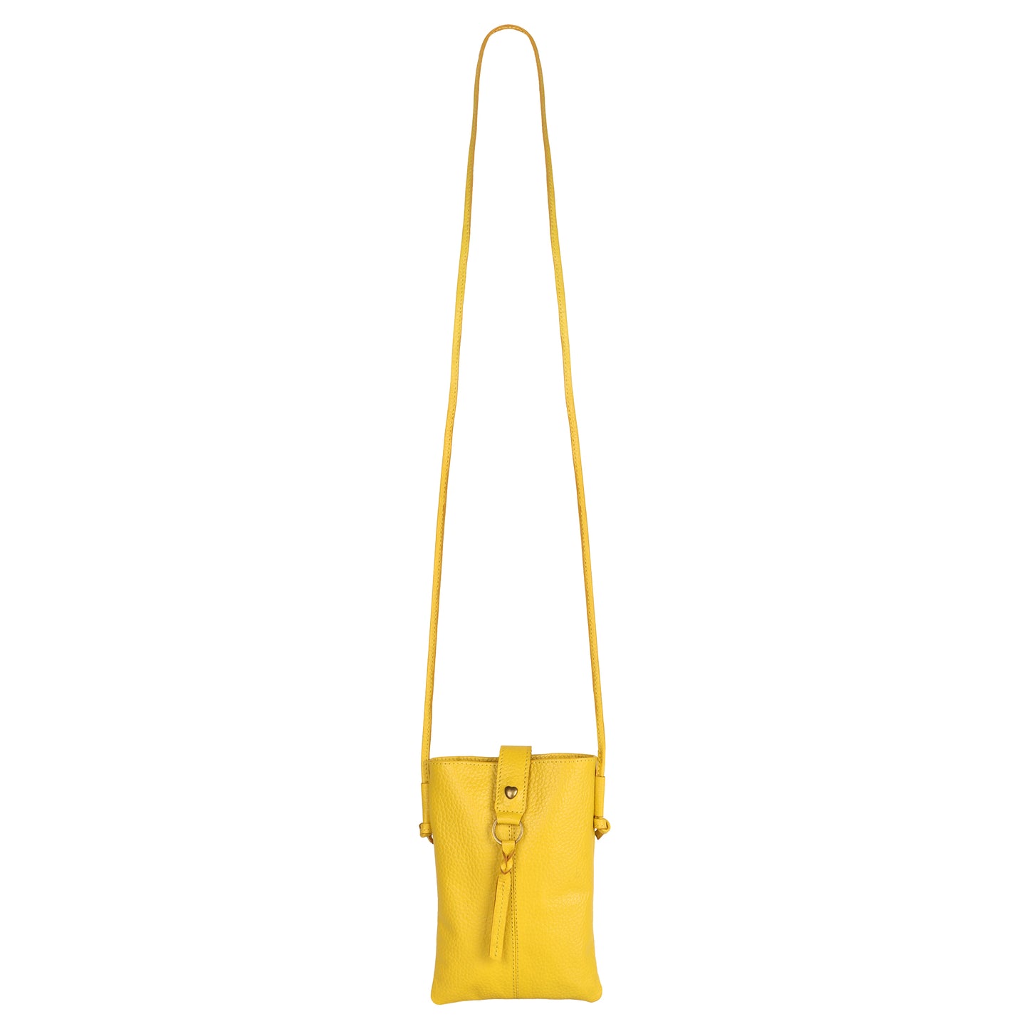 Jennie Small crossbody bag w/ slim strap closure & tassel - Canary Yellow