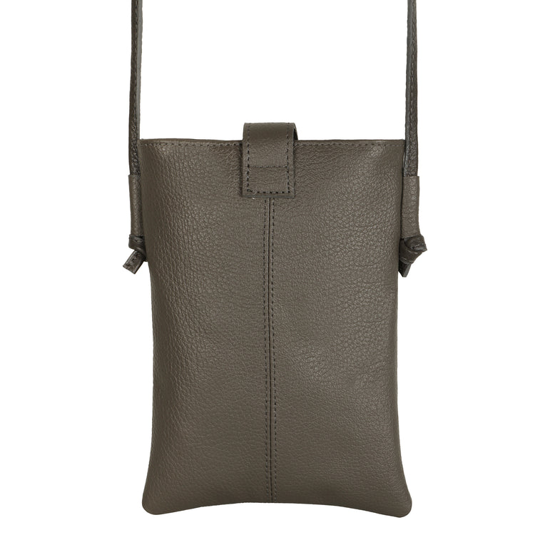 Jennie Small crossbody bag w/ slim strap closure & tassel - Ash Grey