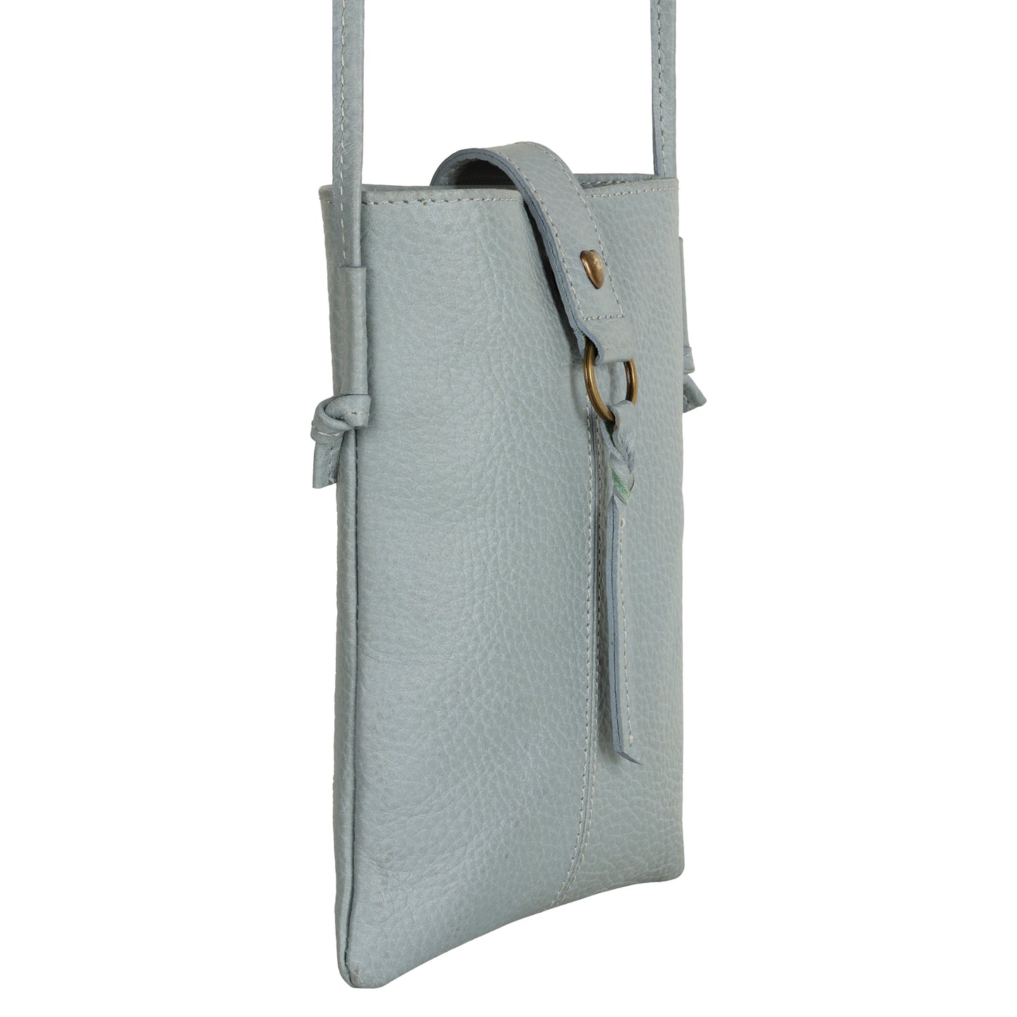 Jennie Small crossbody bag w/ slim strap closure & tassel - Cool Blue
