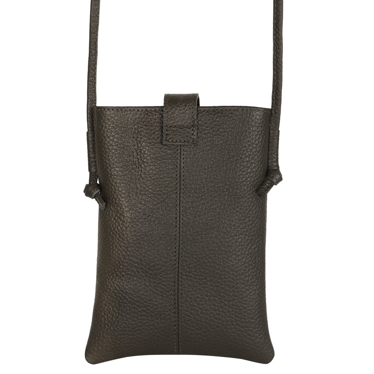 Jennie Small crossbody bag w/ slim strap closure & tassel - Deepest Brown