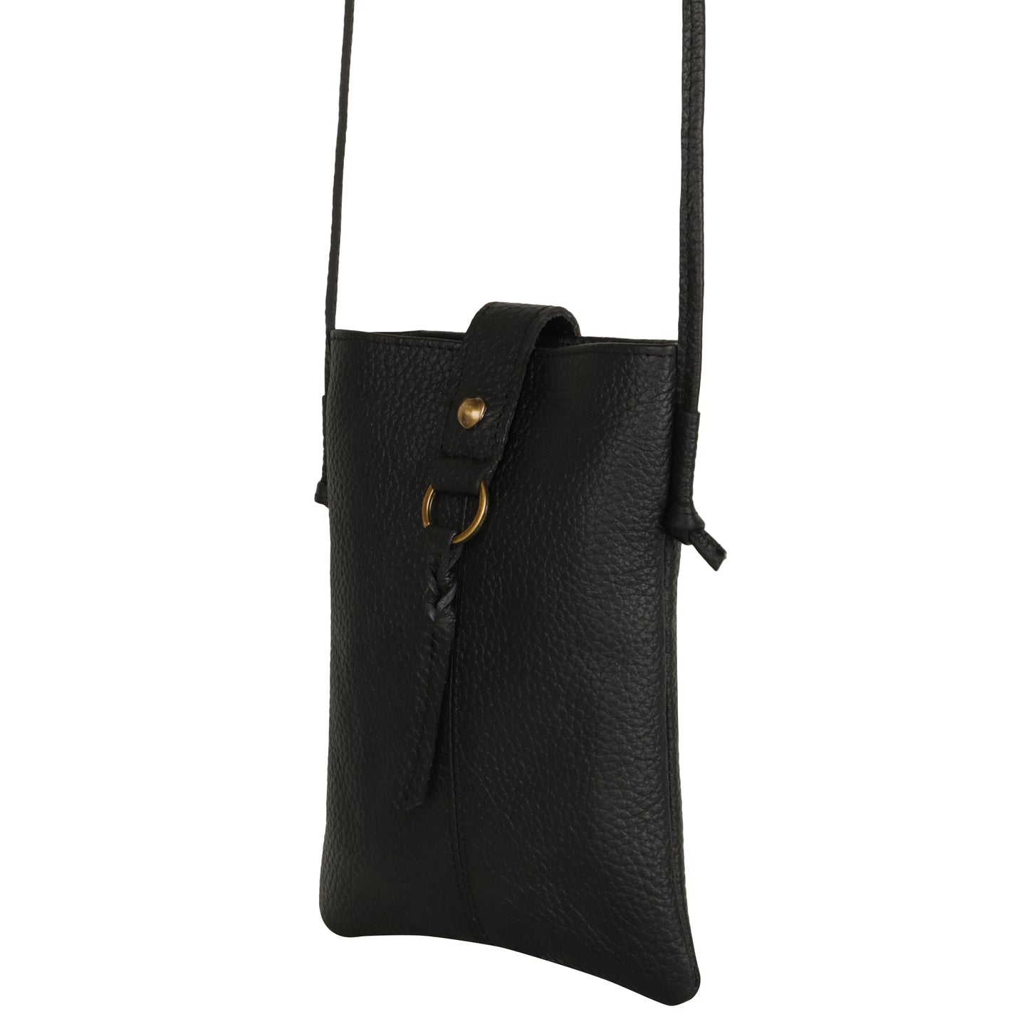 Jennie Small crossbody bag w/ slim strap closure & tassel - Black
