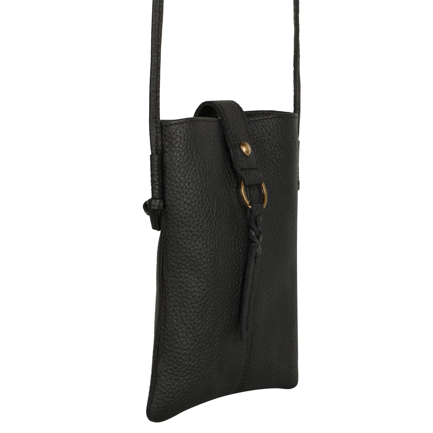 Jennie Small crossbody bag w/ slim strap closure & tassel - Black
