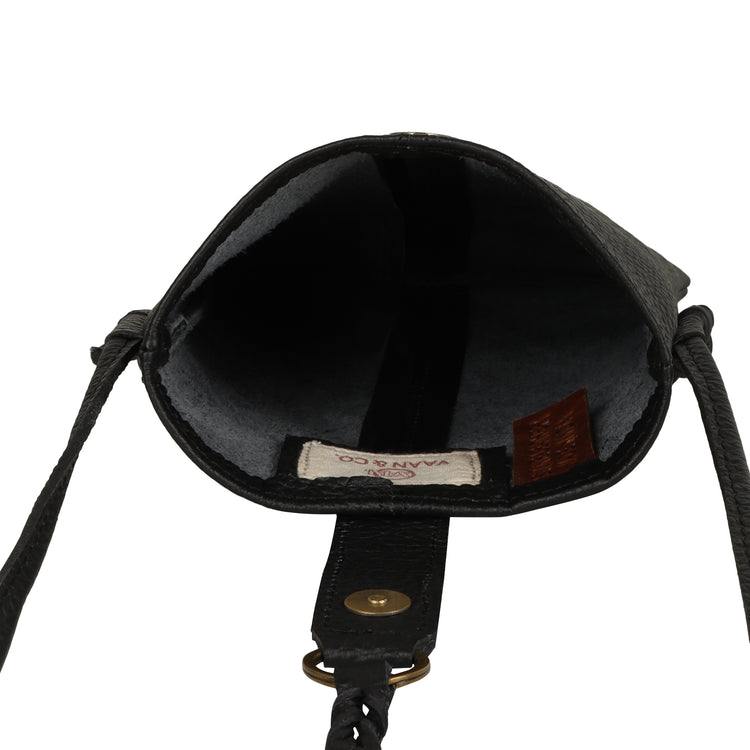 Jennie Small crossbody bag w/ slim strap closure & tassel - Black