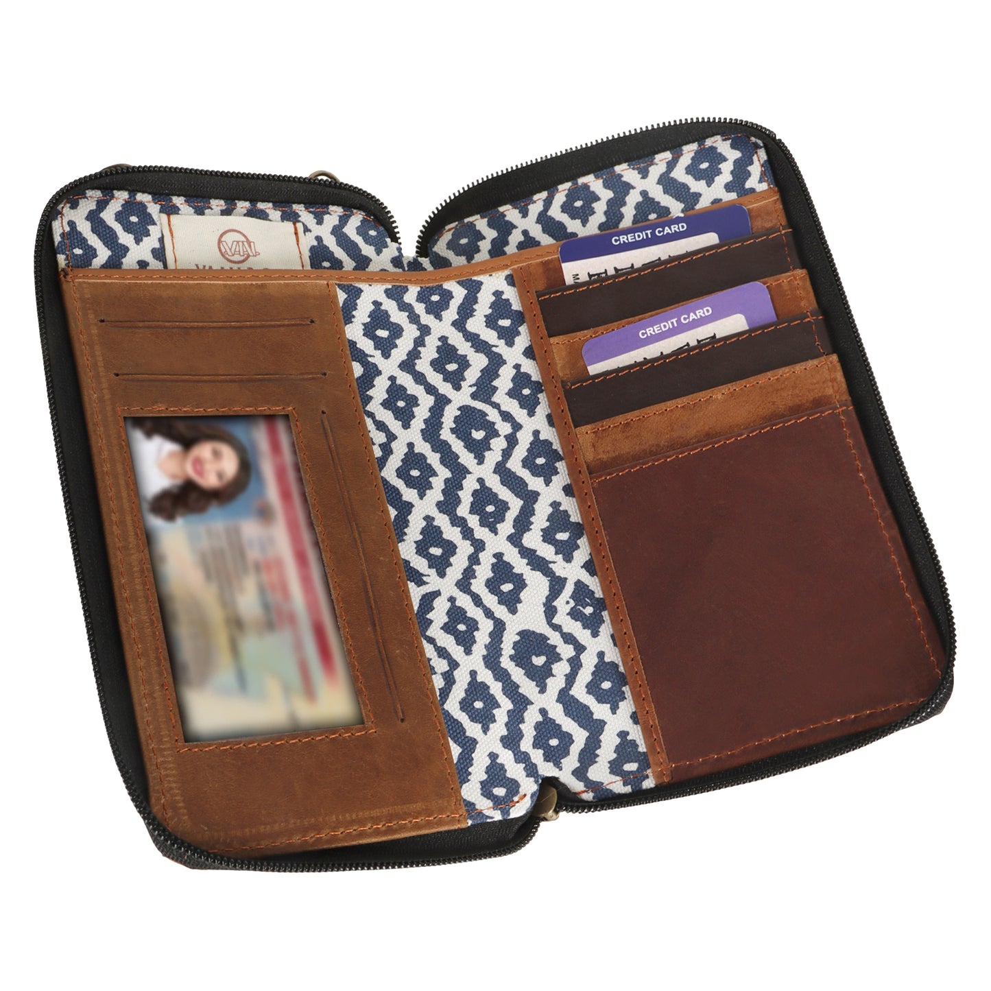 Small Cellphone Crossbody Bag Blue Print