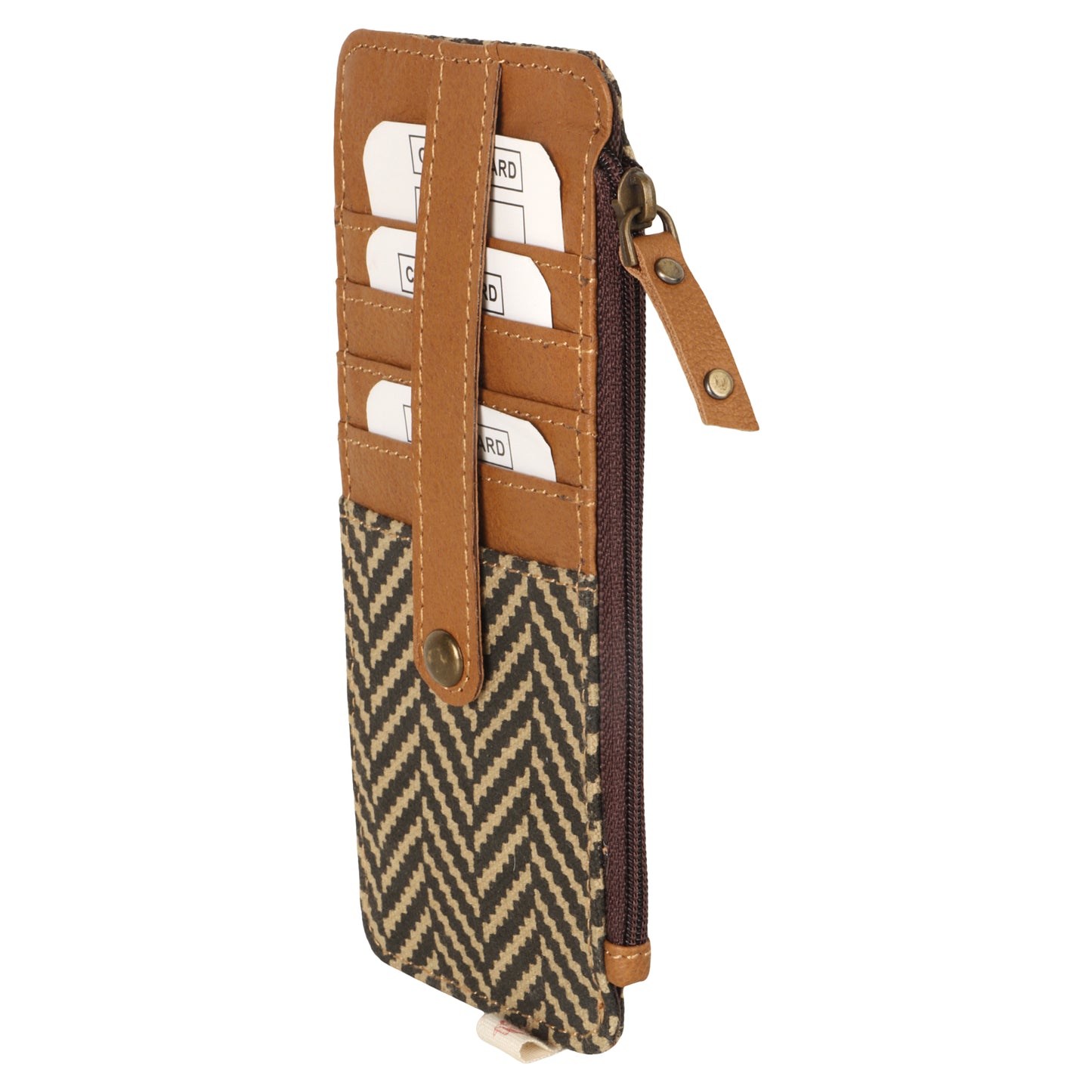 Dani 7-Slot CC Wallet w/ ID Pocket - Herringbone