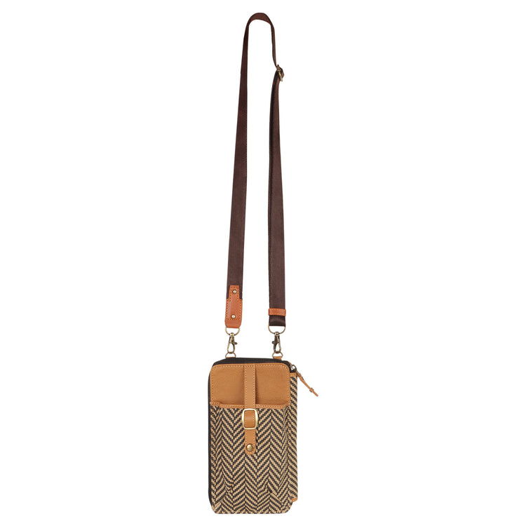 Prism Herringbone Cellphone Crossbody Wallet