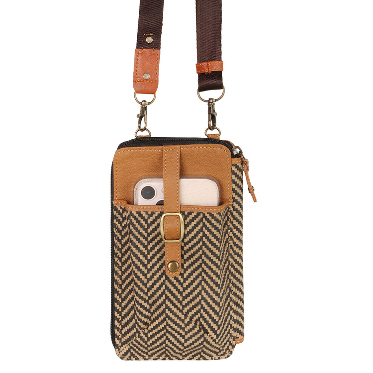 Prism Herringbone Cellphone Crossbody Wallet