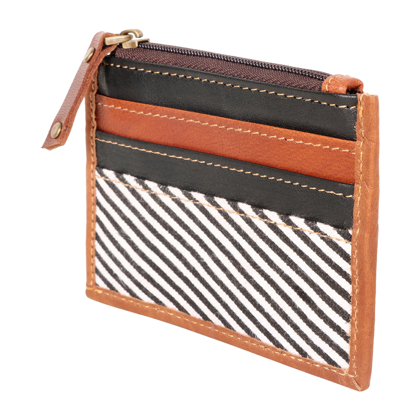 Small Card Wallet - Black Stripe