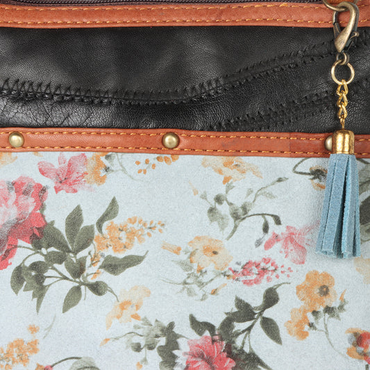 Small Crossbody Bag Floral Print - Blue