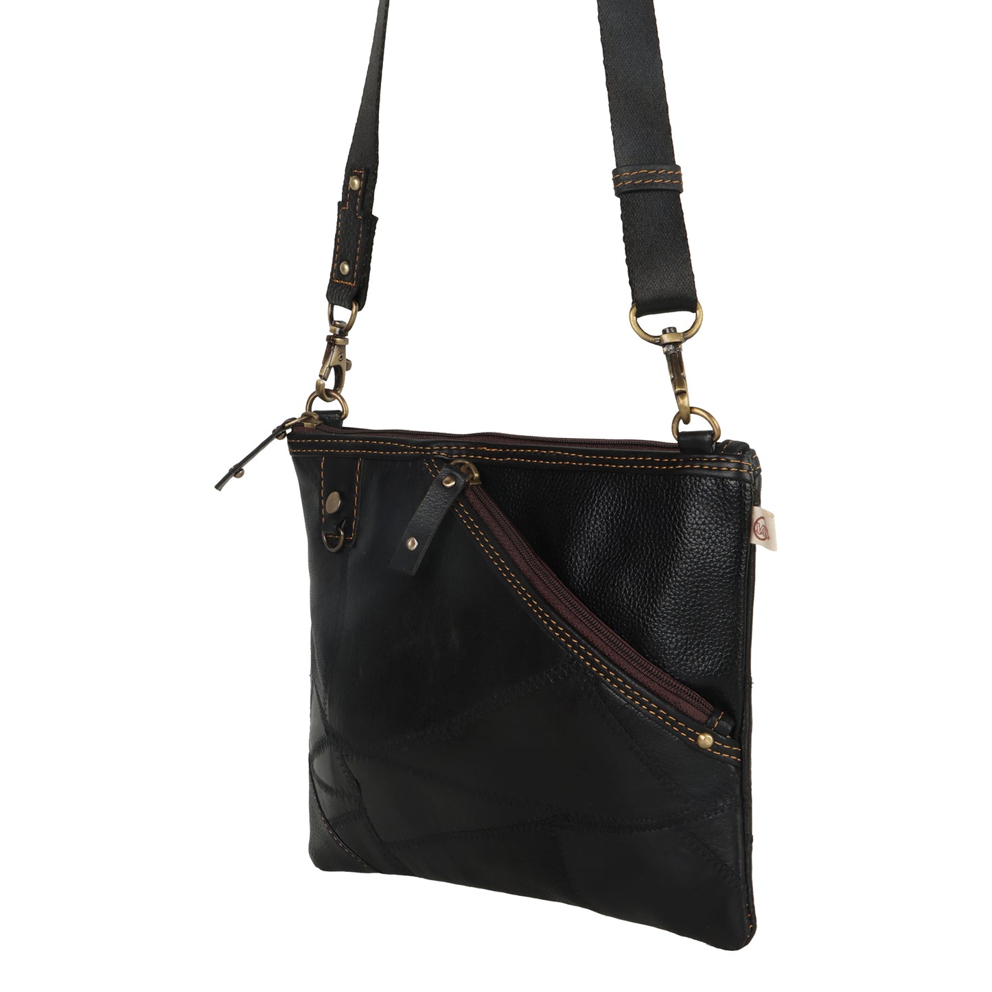 VAAN & CO. - Grayson Wide Crossbody with Front Pocket in Black