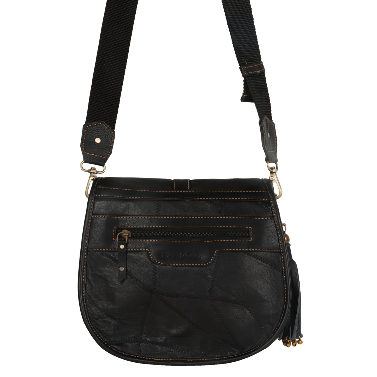 VAAN & CO. - Vivo Medium Crossbody Bag with Front Flap in Black