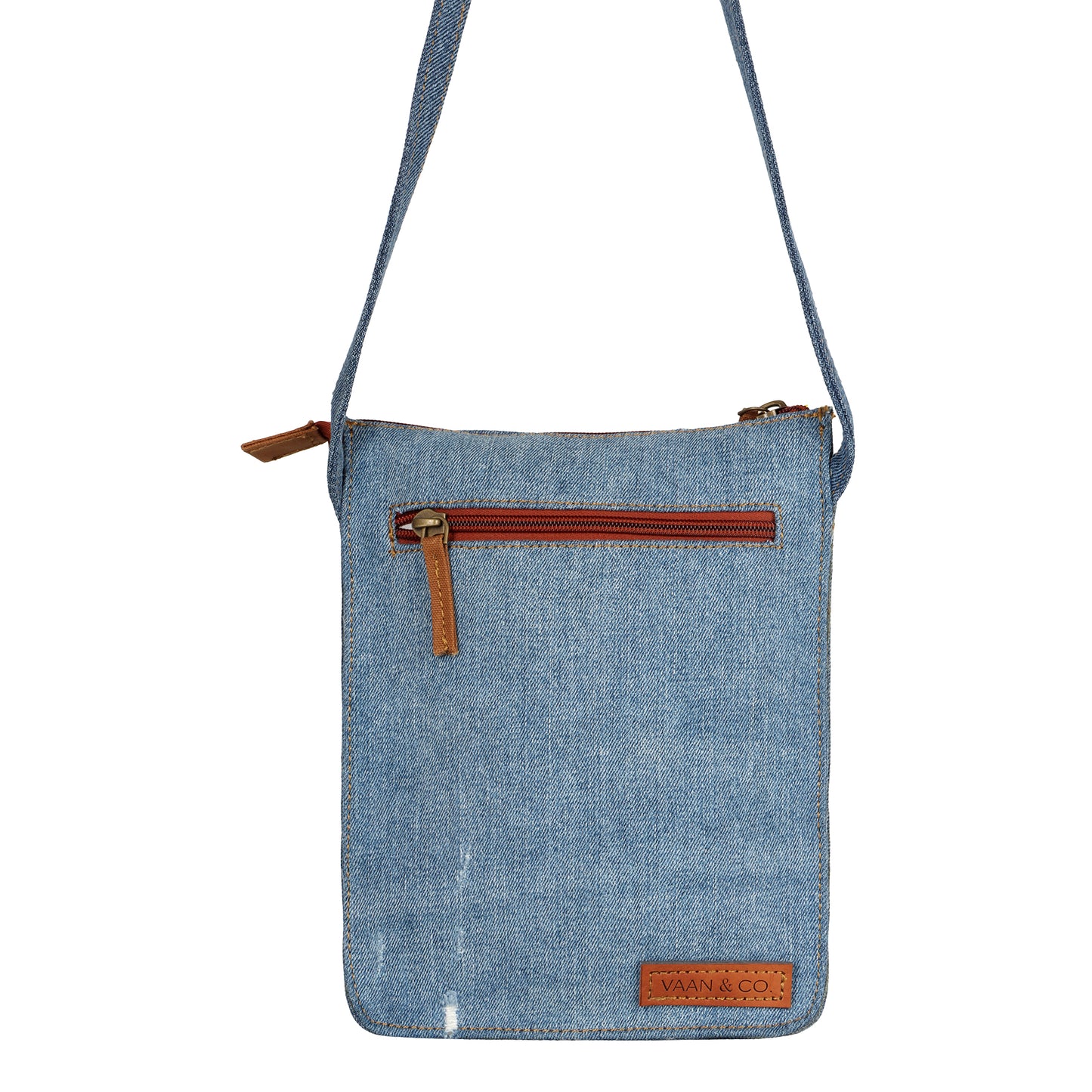 Kylie Multi-Pocket Denim Crossbody Bag