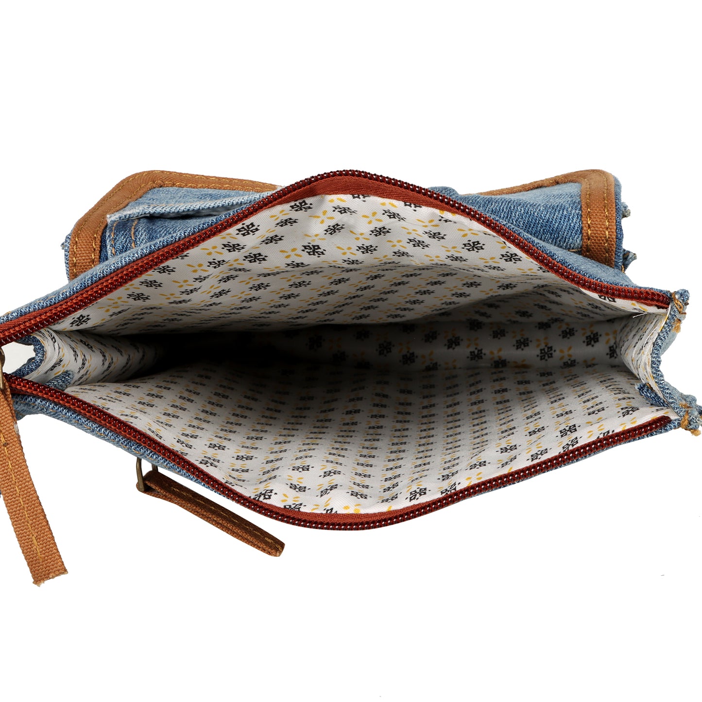 Kylie Multi-Pocket Denim Crossbody Bag