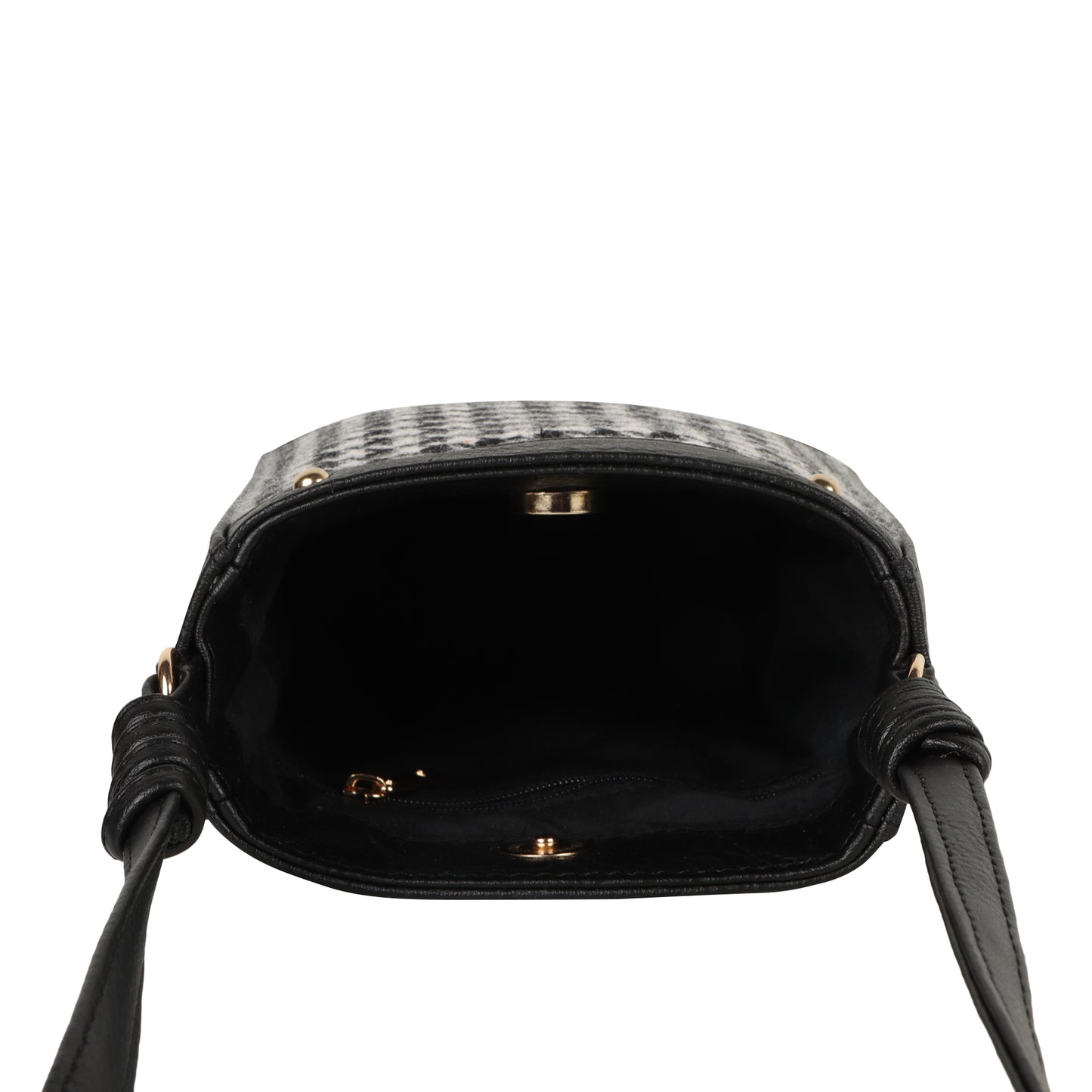 Millie Houndstooth Print Bucket Bag