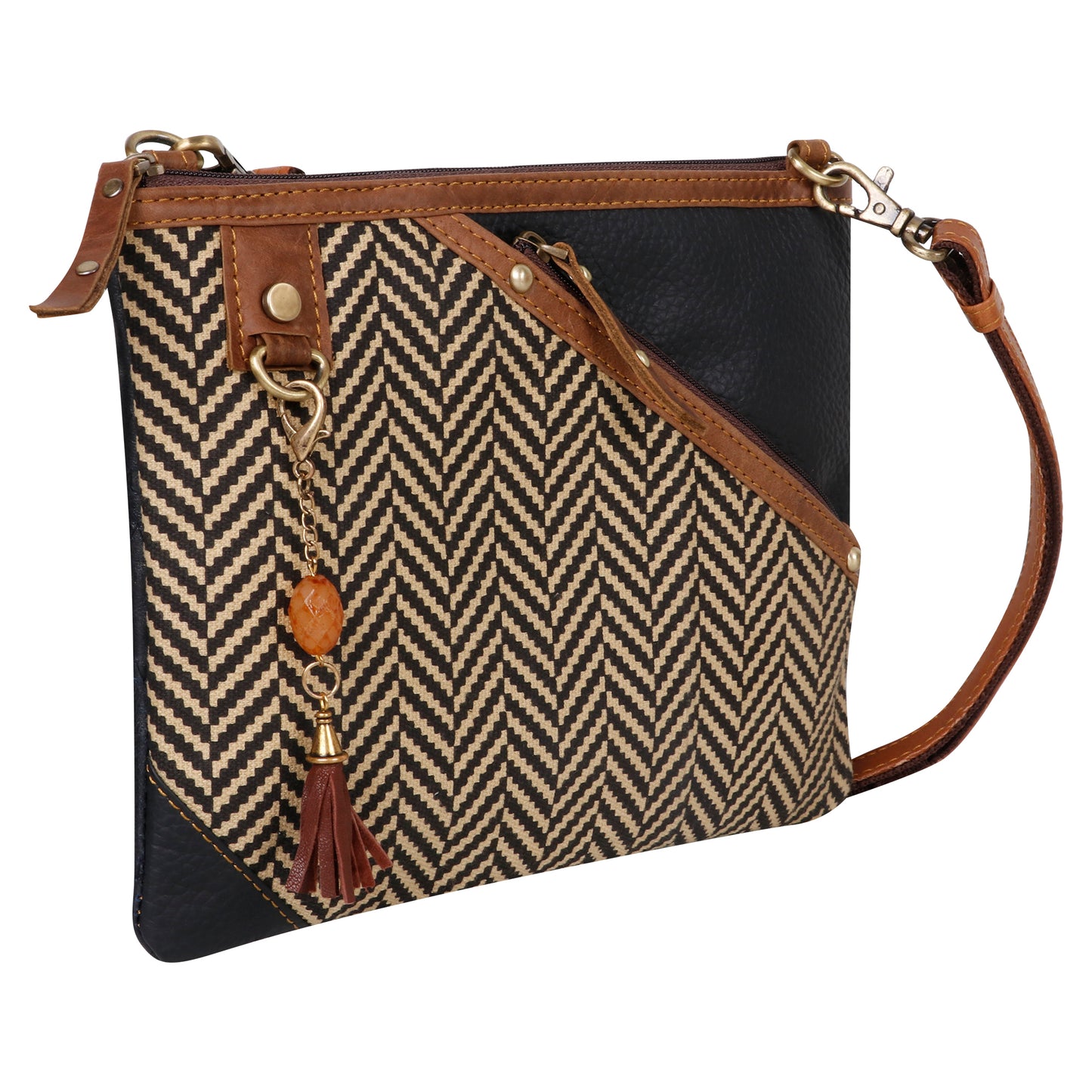 Grayson Herringbone Crossbody Bag