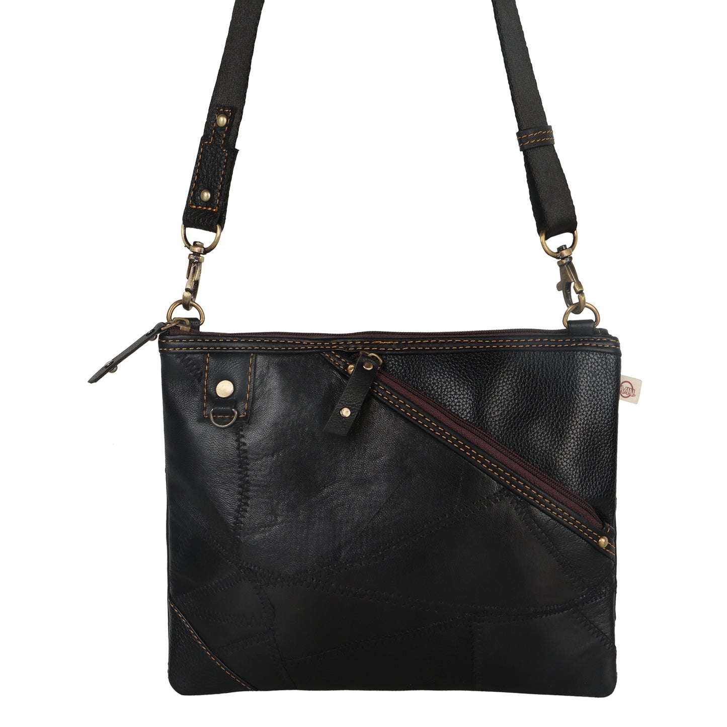 VAAN & CO. - Grayson Wide Crossbody with Front Pocket in Black