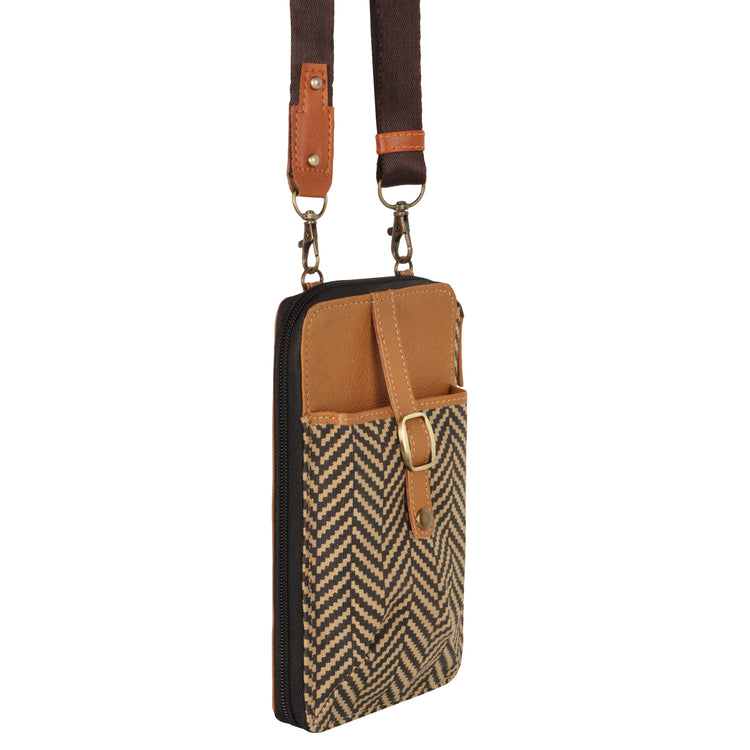 Prism Herringbone Cellphone Crossbody Wallet