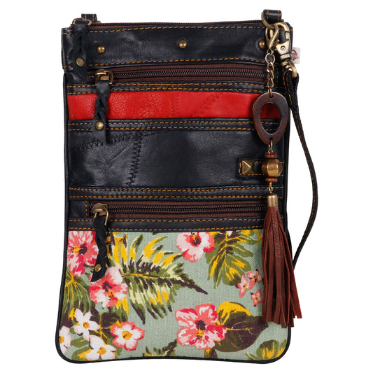 Tropics Triple-Zip Crossbody Bag