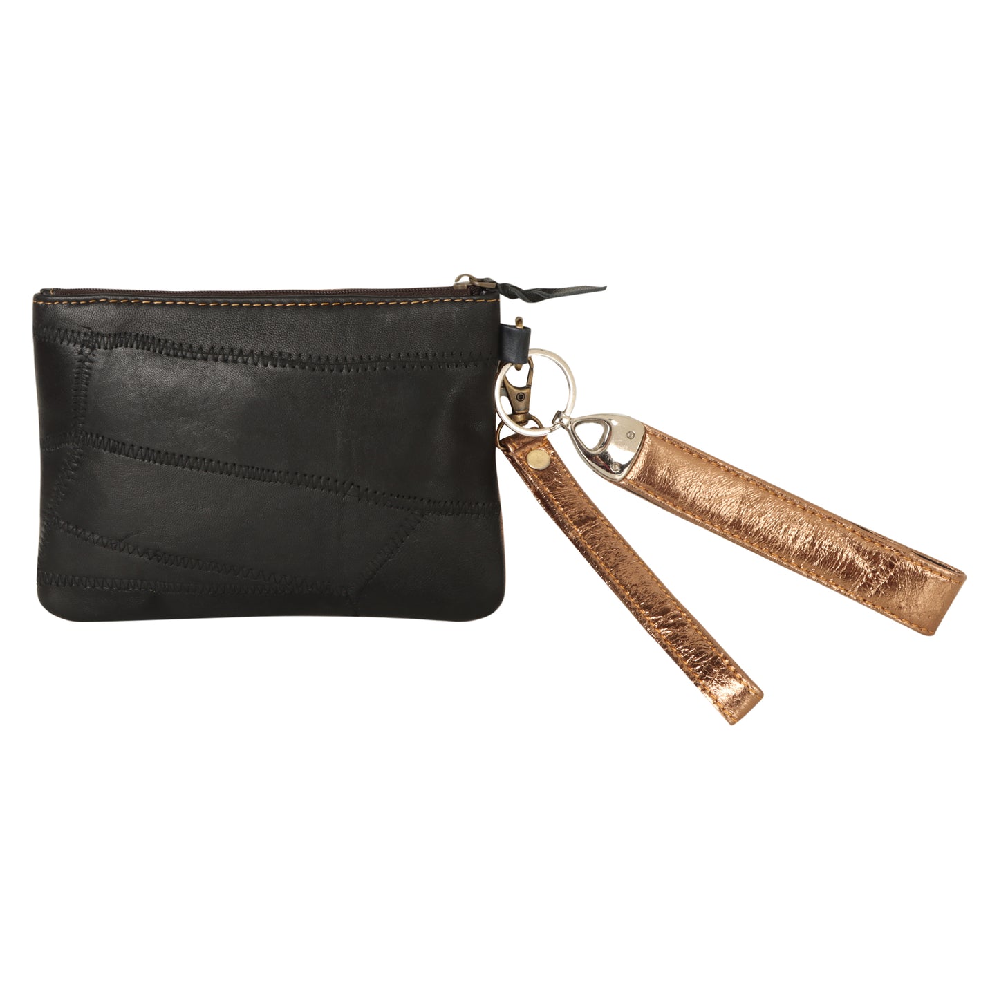 Wristlet Pouch with CC Case & Tassel Gold