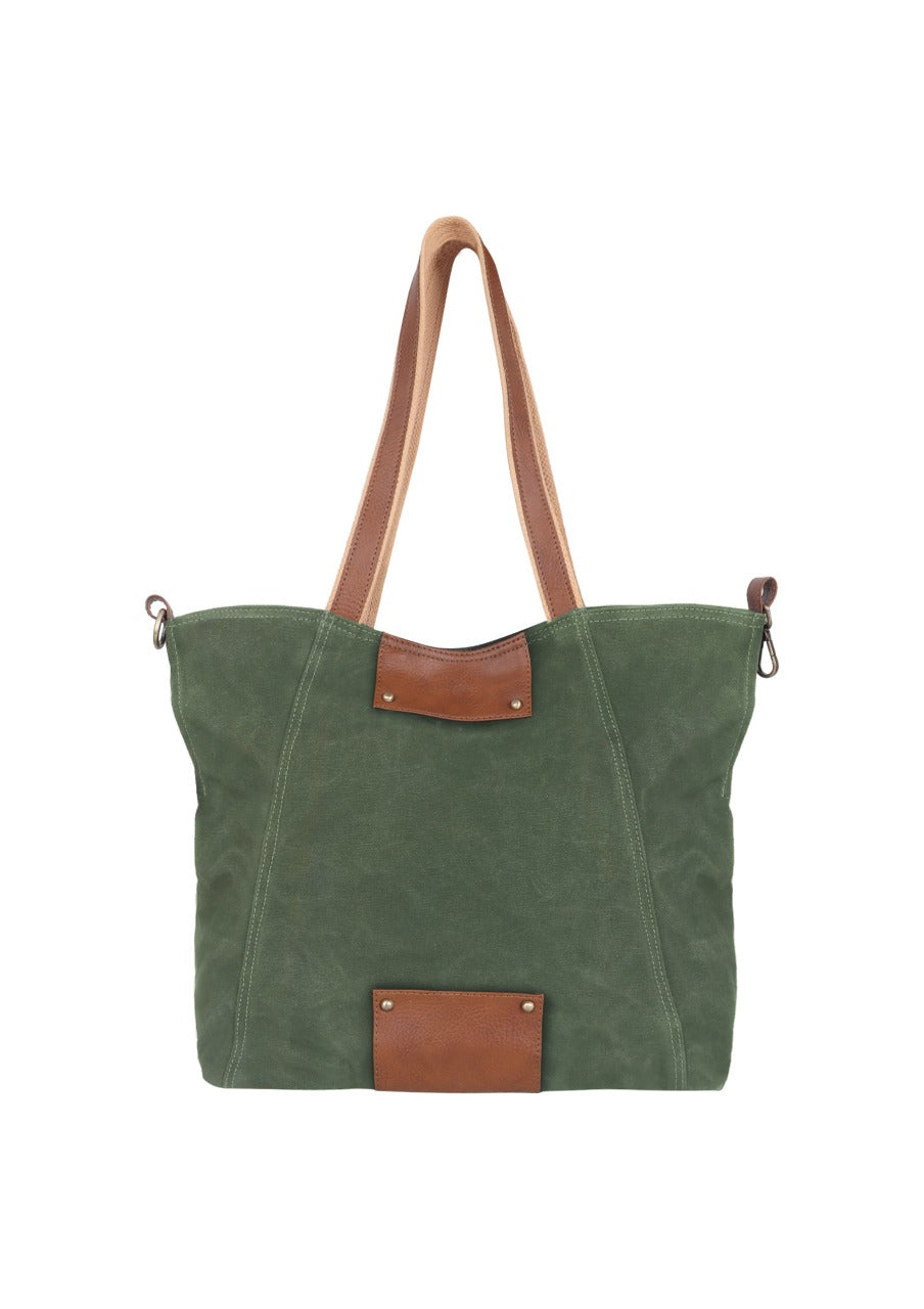 Cedar Waxed Canvas Tote Bag