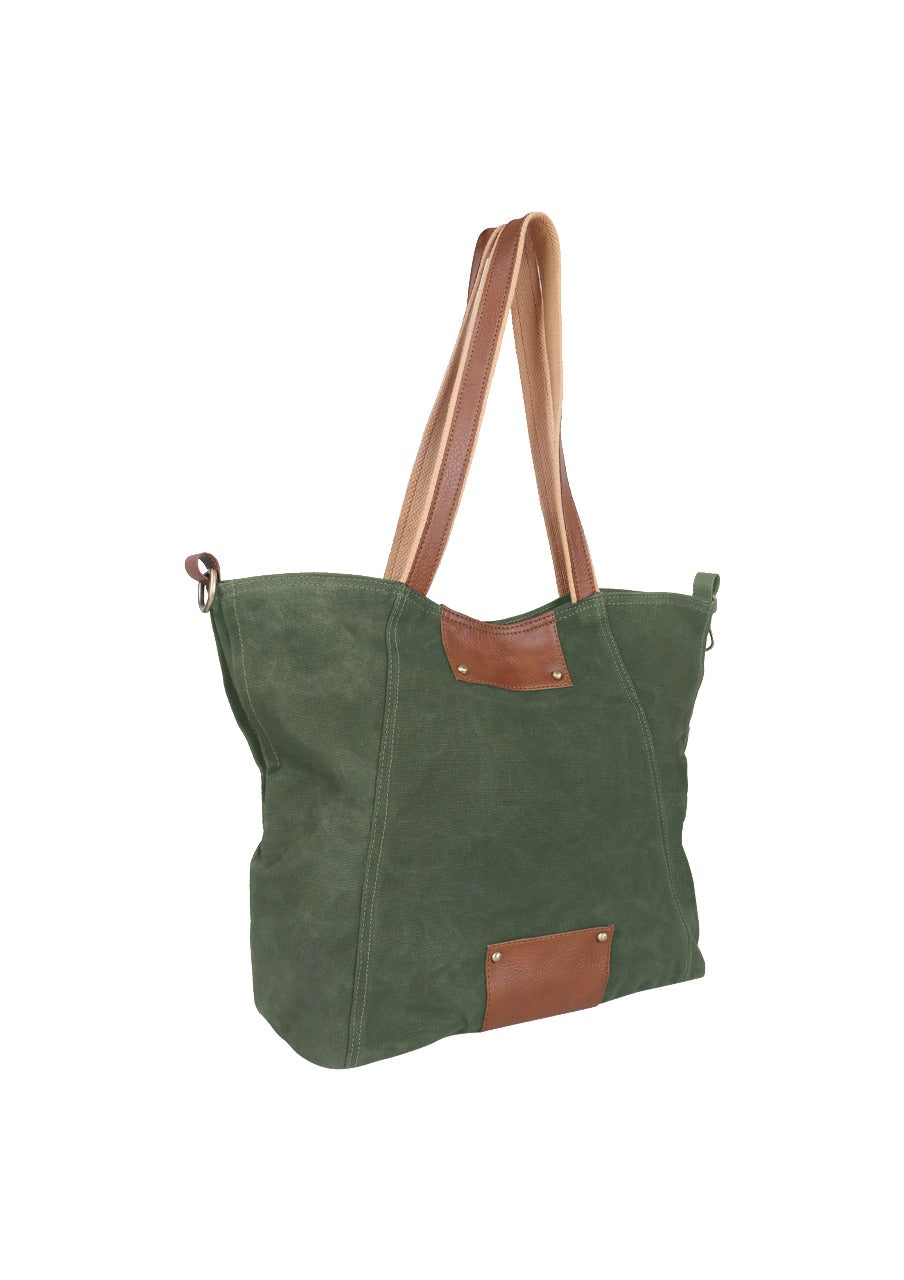 Cedar Waxed Canvas Tote Bag