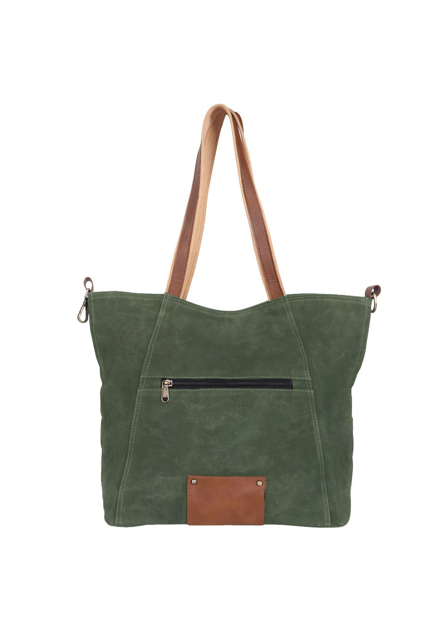 Cedar Waxed Canvas Tote Bag