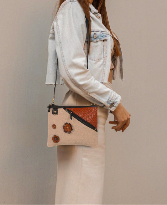 VAAN & CO. - Grayson Wide Crossbody with Petals