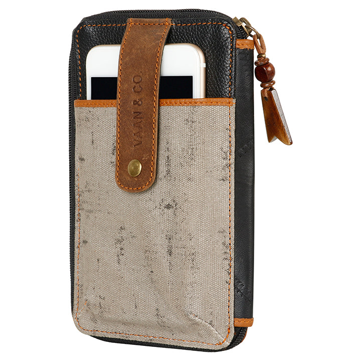 Prism Grey Cellphone Crossbody Wallet