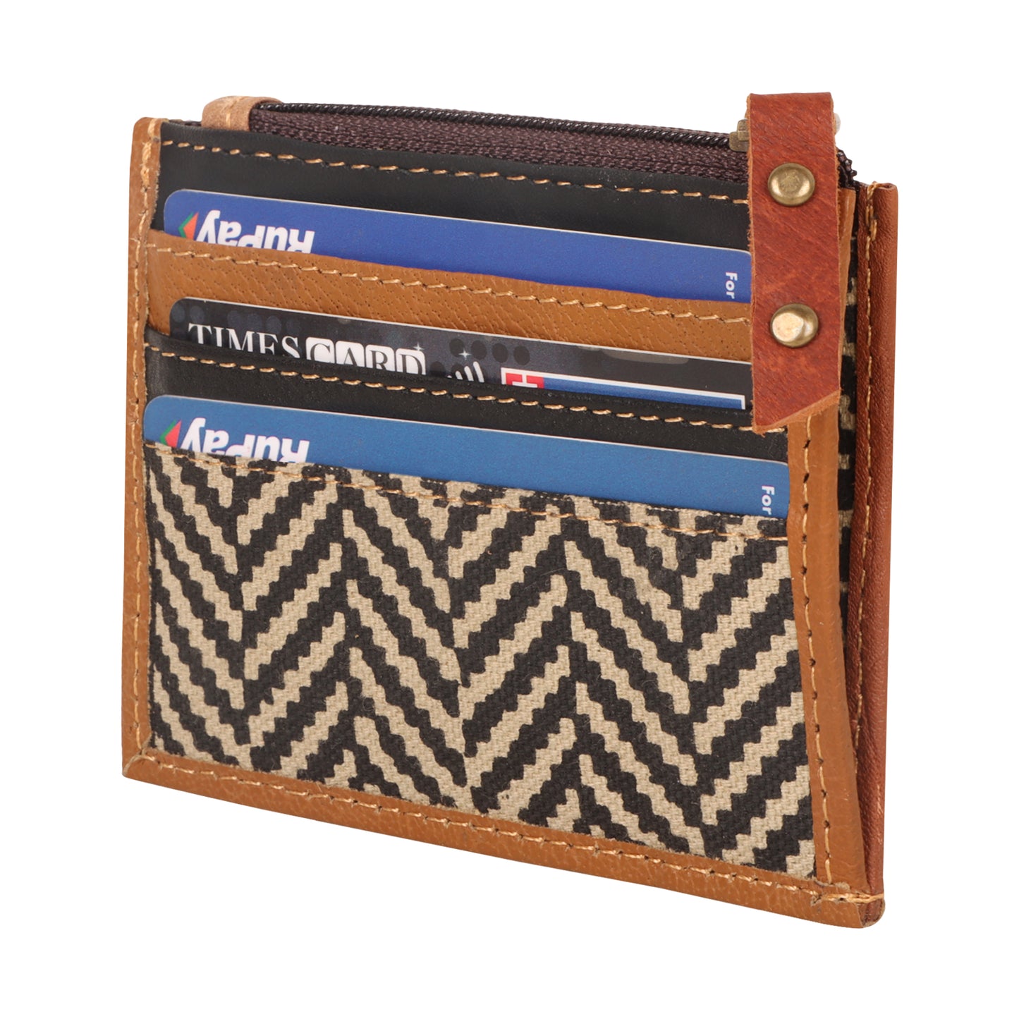 Credit Card Coin Wallet Herringbone