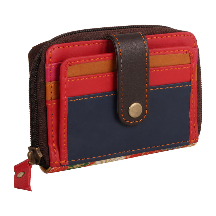 Zip Around Wallet - Red Flower