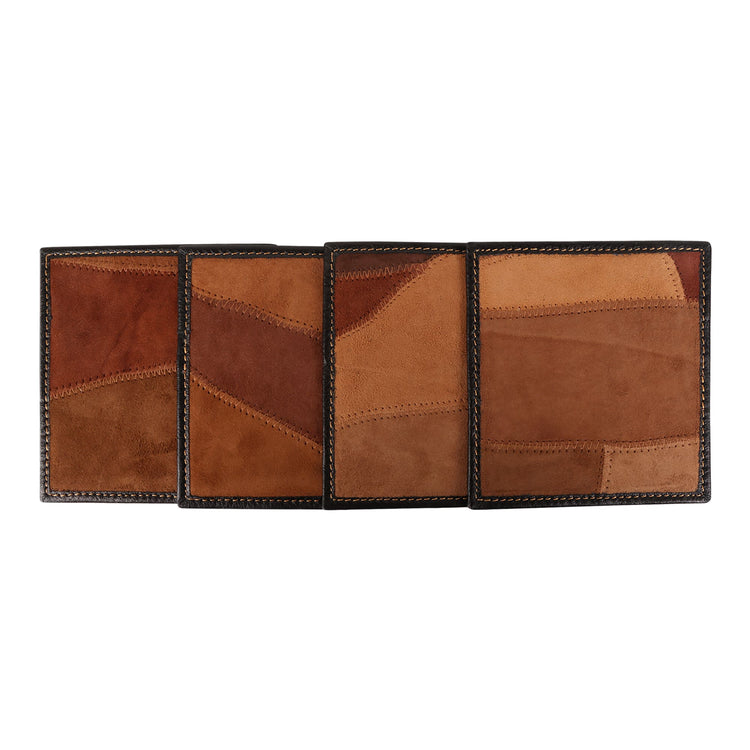 Brown Leather Coaster Set of 4