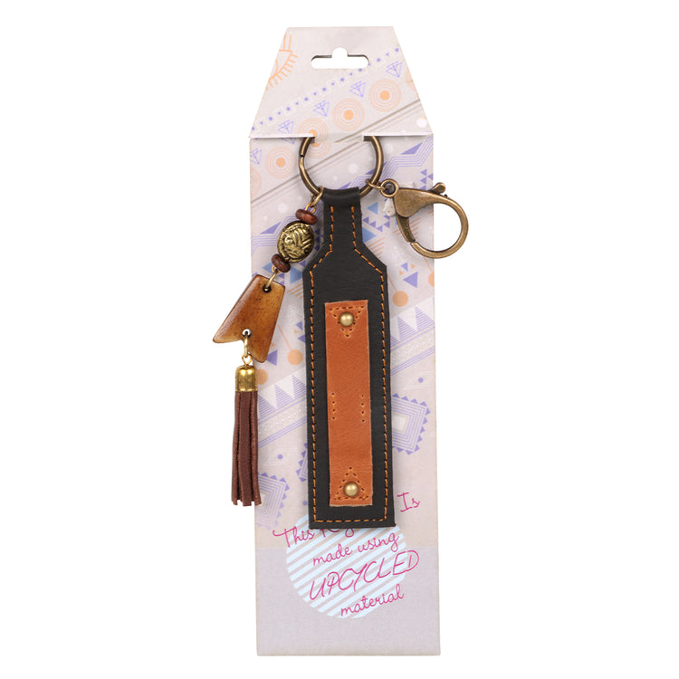 Leather Black Keychain