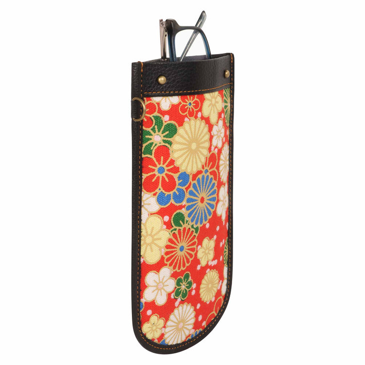 Red Flower Eyeglass Case