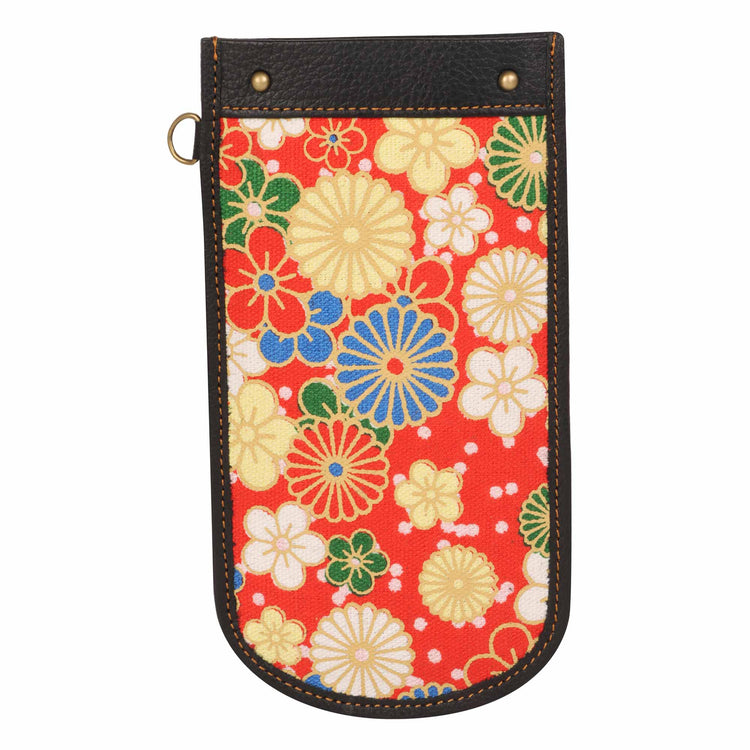 Red Flower Eyeglass Case