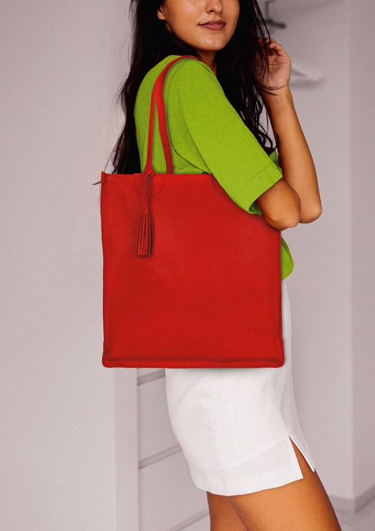 Rue Book Shop Tote - Vibrant Red