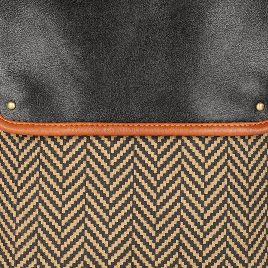 Cavalier Crossbody w/ Top Closure - Herringbone