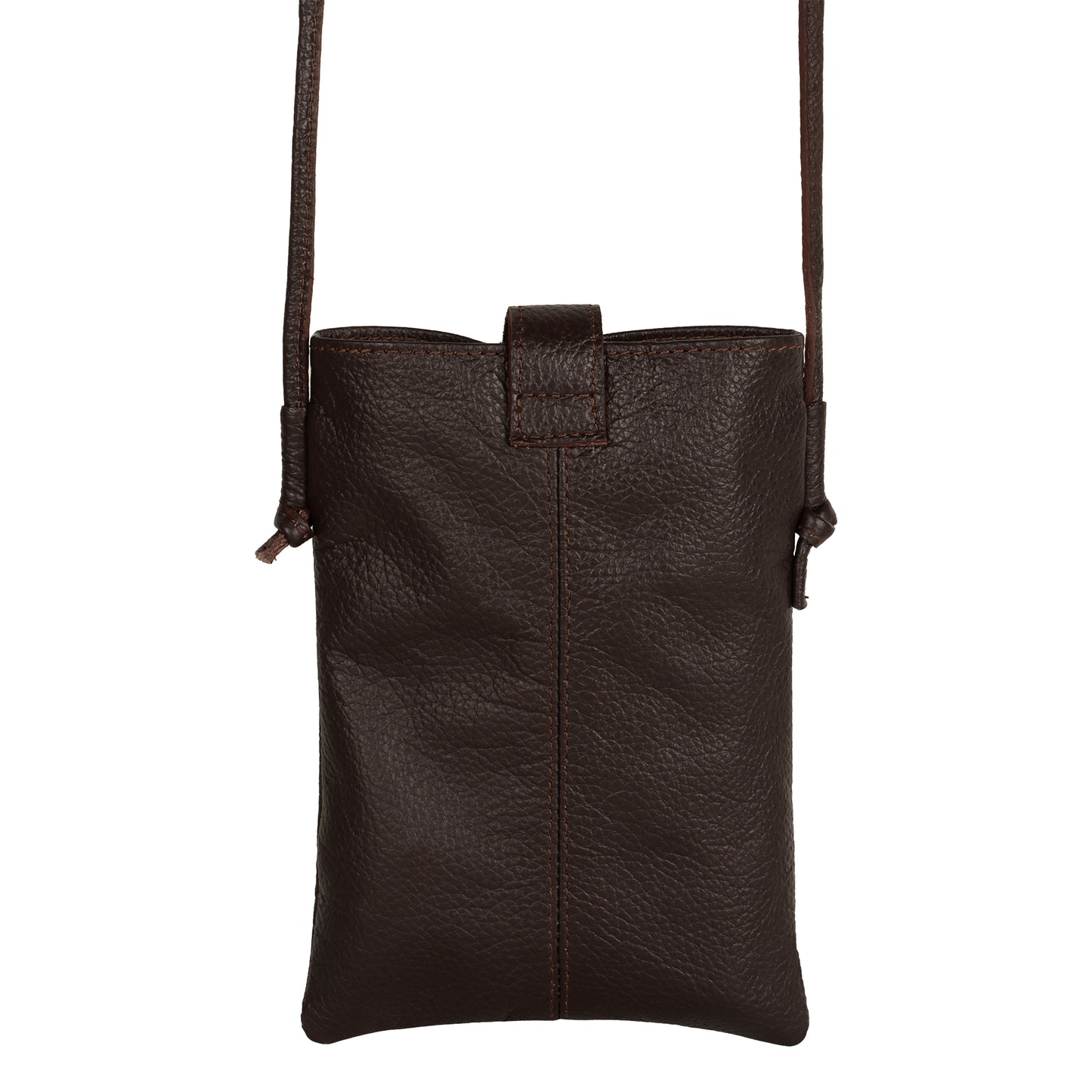 Jennie Small crossbody bag w/ slim strap closure & tassel - Mahogany Brown
