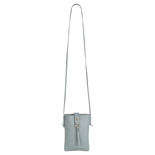 Jennie Small crossbody bag w/ slim strap closure & tassel - Cool Blue