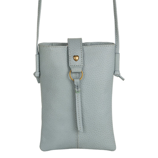 Jennie Small crossbody bag w/ slim strap closure & tassel - Cool Blue