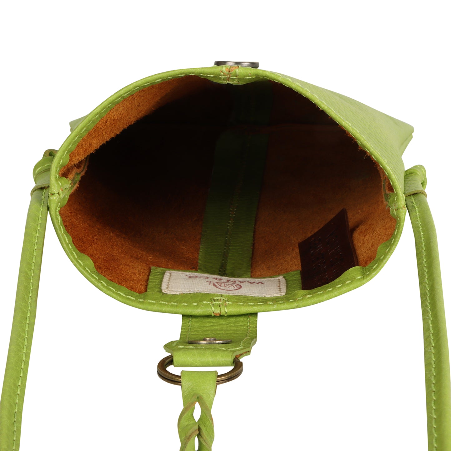 Jennie Small crossbody bag w/ slim strap closure & tassel - Lime Green