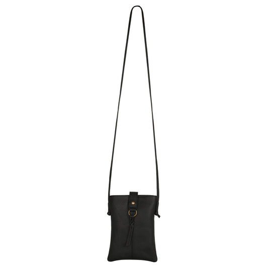 Jennie Small crossbody bag w/ slim strap closure & tassel - Black