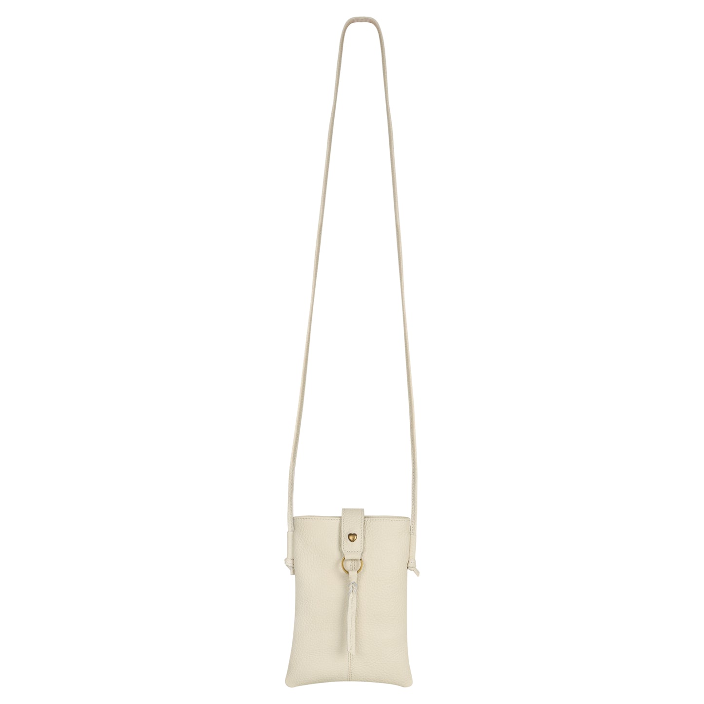 Jennie Small crossbody bag w/ slim strap closure & tassel - Cream White