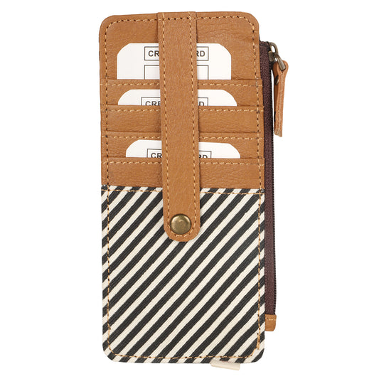 Dani 7-Slot CC Wallet w/ ID Pocket - Striped