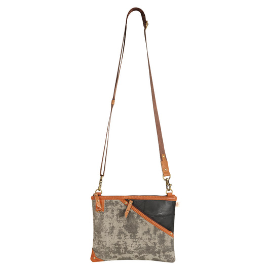 Grayson Wide Crossbody Bag w/ Pocket - Carbon Grey