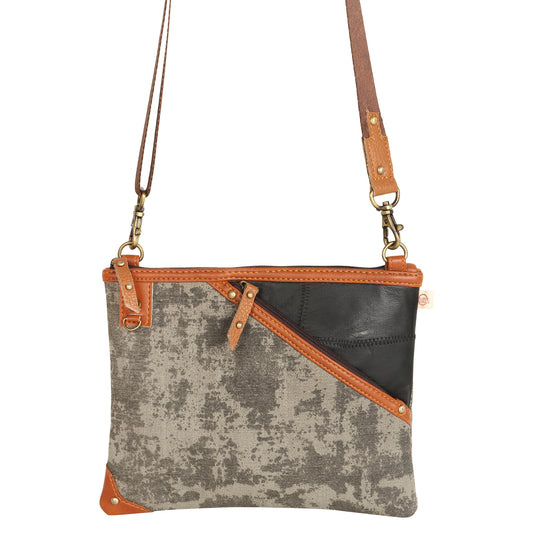 Grayson Wide Crossbody Bag w/ Pocket - Carbon Grey